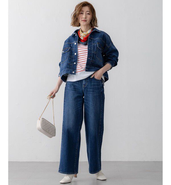 23区「【RED CARD TOKYO&times;23区/VERY3月号掲載】デニム ライン ワイドパンツ」|デニム|