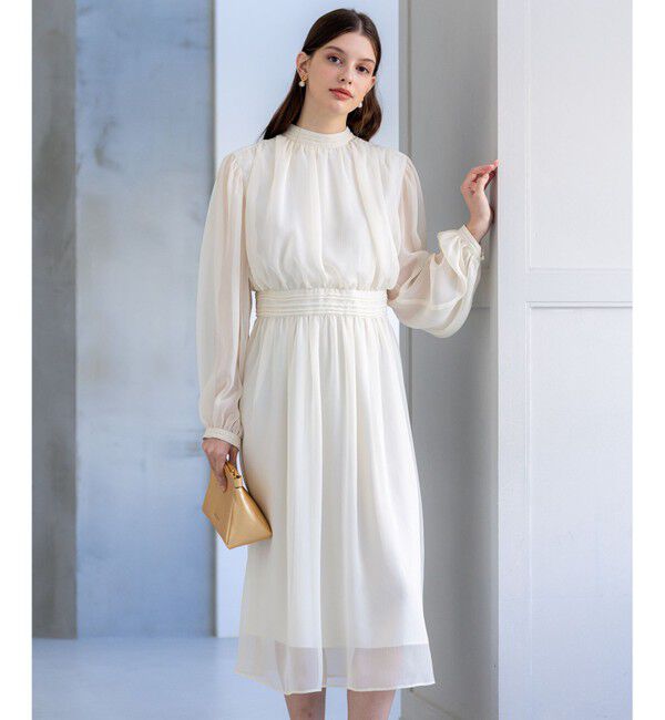 23区「【APPLAUDIR】クレープシフォン ドレス」|ドレス|シャンパン