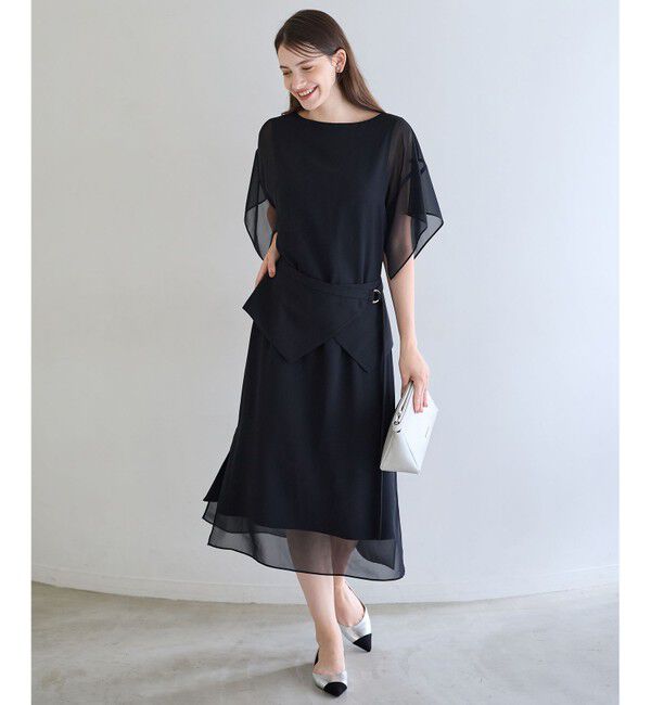 23区「【APPLAUDIR】シフォンジョーゼット コンビドレス」|ドレス|