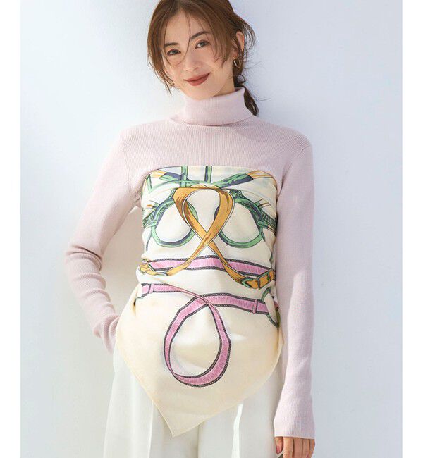 23区「【WEB&一部店舗限定】ウールカシミヤ デザイン ストール」|ストール|アイボリー系