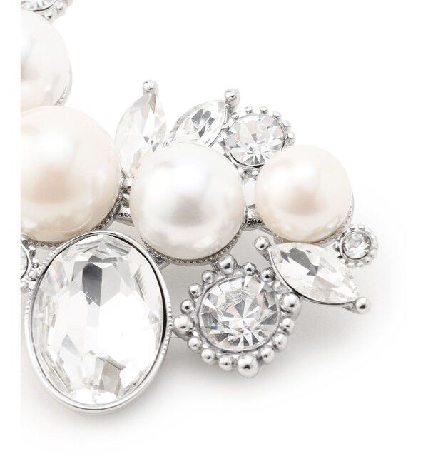 23区「パールMIXトライアングル ブローチ」|ブローチ・コサージュ|