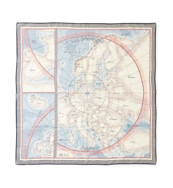 23区「コットンシルク マップ柄 ストール」|ストール|