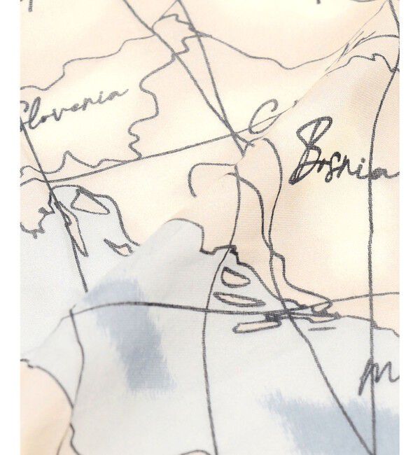 23区「コットンシルク マップ柄 ストール」|ストール|