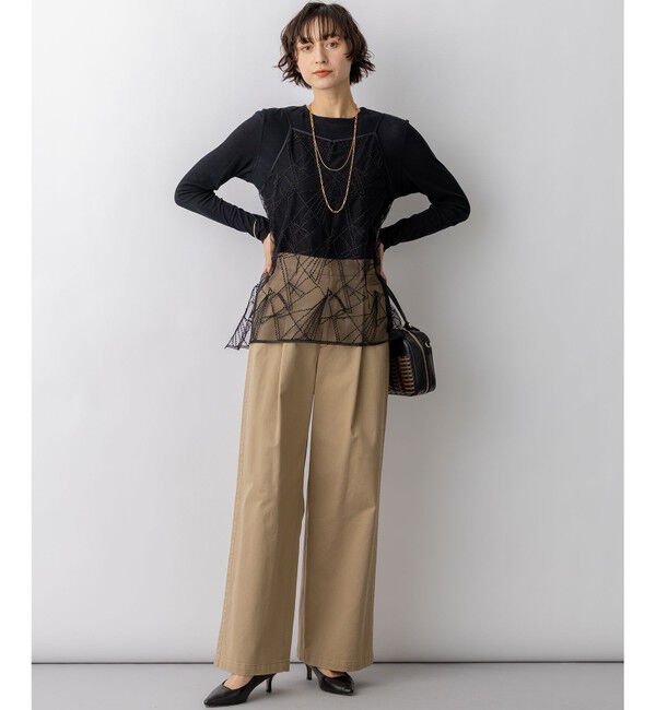 23区「【見上愛さん着用】ストレッチギャバ チノ ワイド パンツ」|その他|