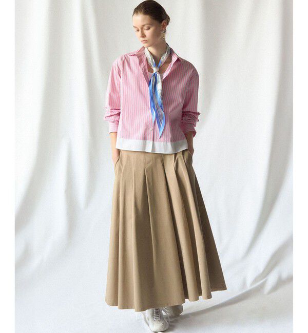 23区「ストレッチギャバ チノ タックフレアスカート」|スカート|