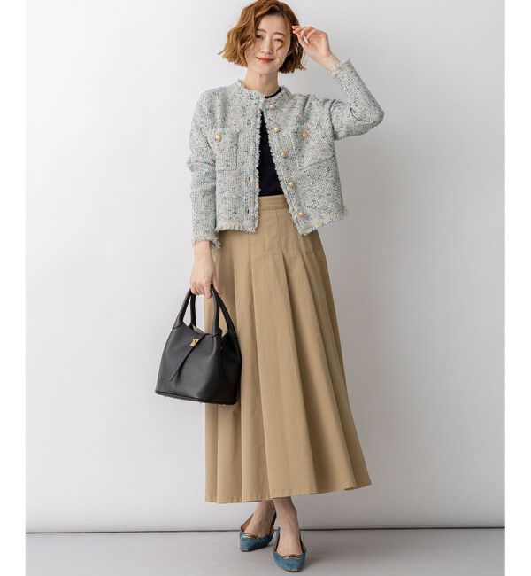 23区「ストレッチギャバ チノ タックフレアスカート」|スカート|