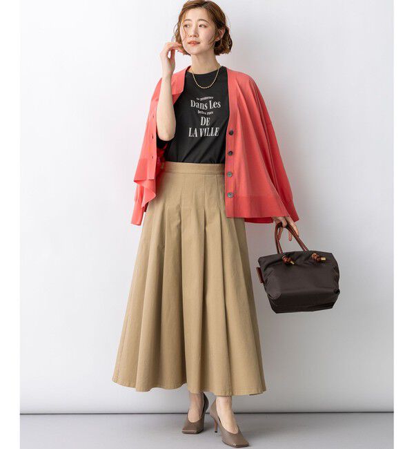 23区「ストレッチギャバ チノ タックフレアスカート」|スカート|