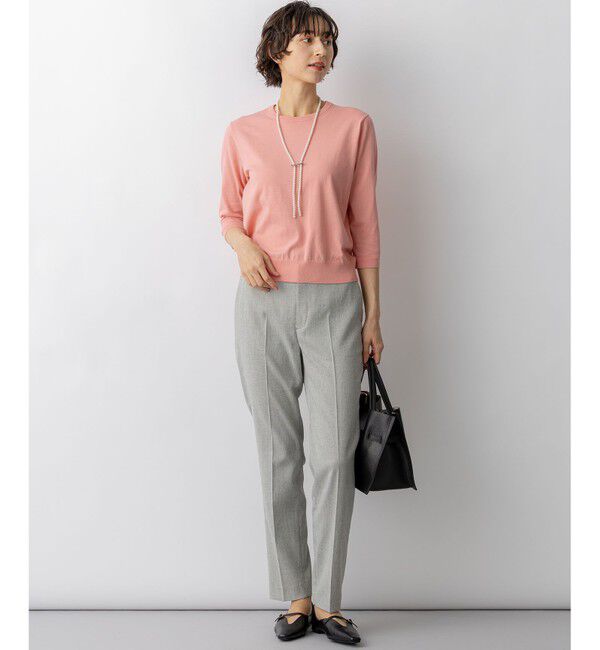 23区「アイアスマットストレッチ テーパード パンツ」|その他|