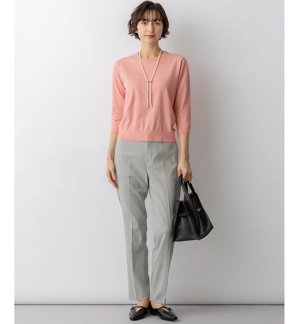 23区「アイアスマットストレッチ テーパード パンツ」|その他|