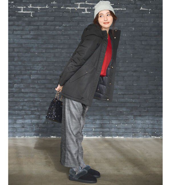 ANY SIS「【撥水・洗える】2WAYドロストフーディミドル ダウン」|ダウン|