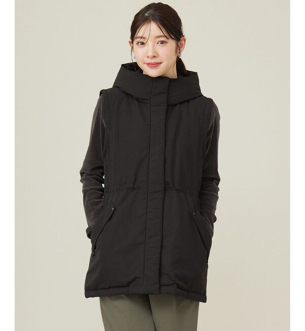 ANY SIS「【撥水・洗える】2WAYドロストフーディミドル ダウン」|ダウン|