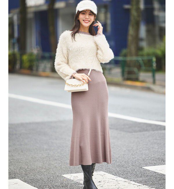 ANY SIS「【2SET】シャギー ニット &times; ワンピース セット」|ワンピース|