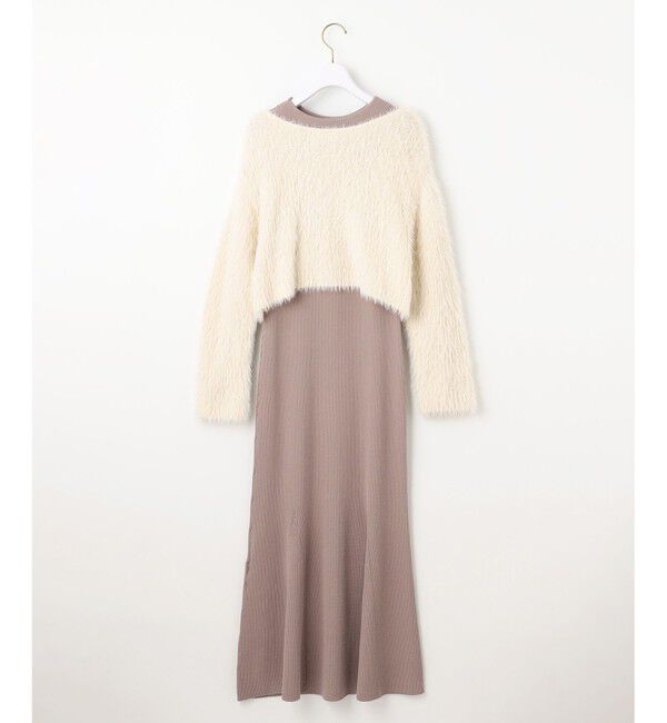 ANY SIS「【2SET】シャギー ニット &times; ワンピース セット」|ワンピース|