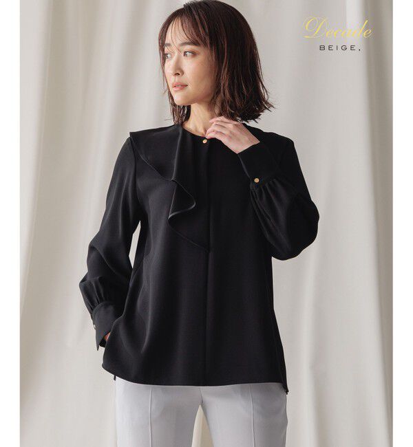 BEIGE,「CINDY / アシンメトリーブラウス」|シャツ・ブラウス|Black