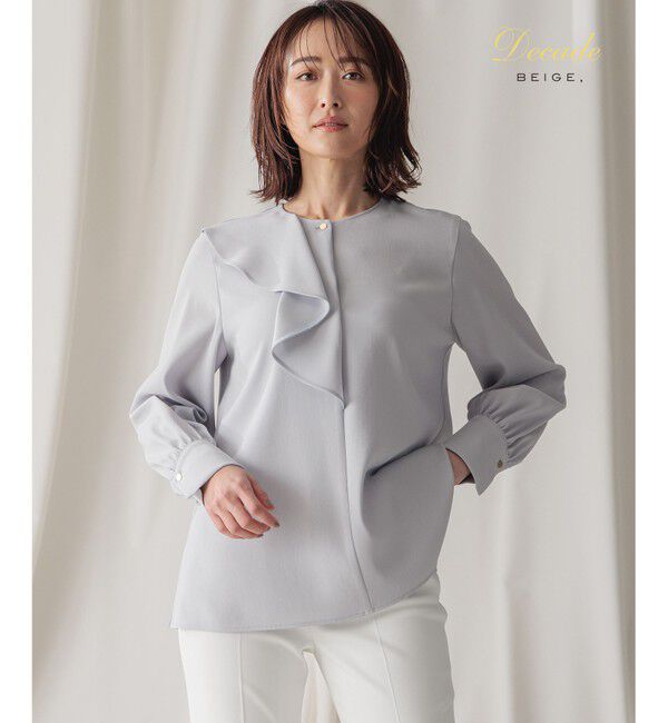 BEIGE,「CINDY / アシンメトリーブラウス」|シャツ・ブラウス|Ice blue