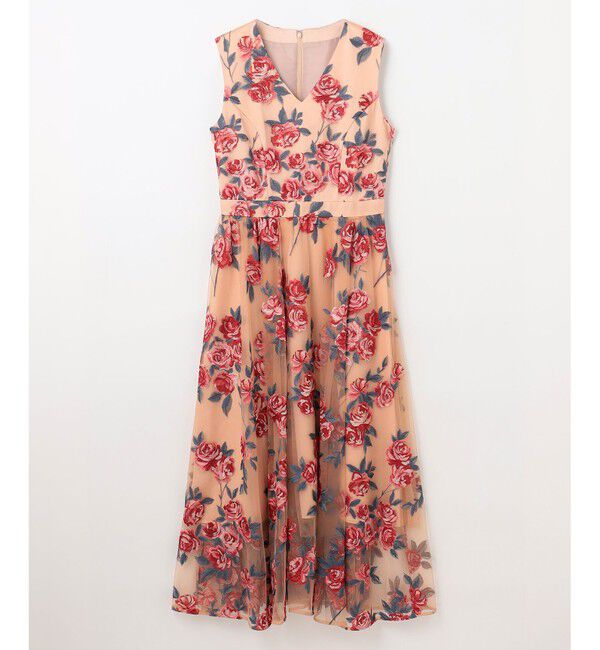 GRACE CONTINENTAL「ローズ刺繍フレアドレス」|ドレス|