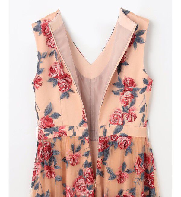 GRACE CONTINENTAL「ローズ刺繍フレアドレス」|ドレス|