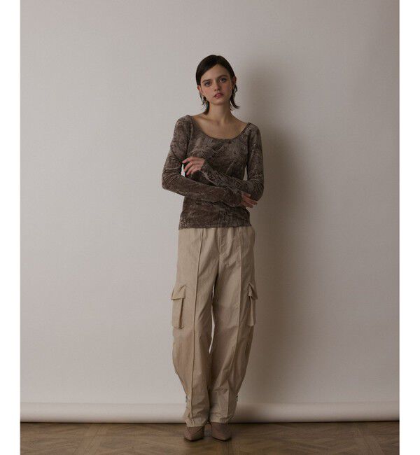 GRACE CONTINENTAL「ナイロンジップカーゴパンツ」|その他|ベージュ