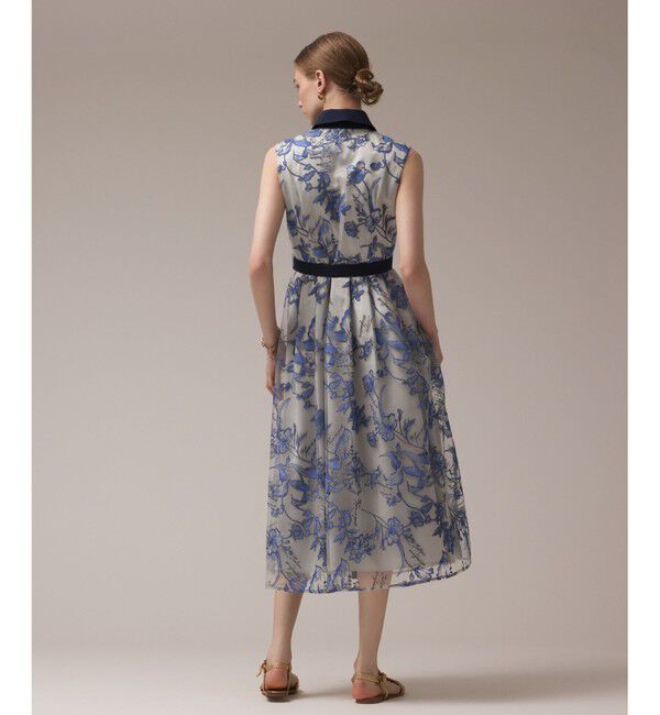 GRACE CONTINENTAL「フラワー刺繍ボウタイドレス」|ドレス|