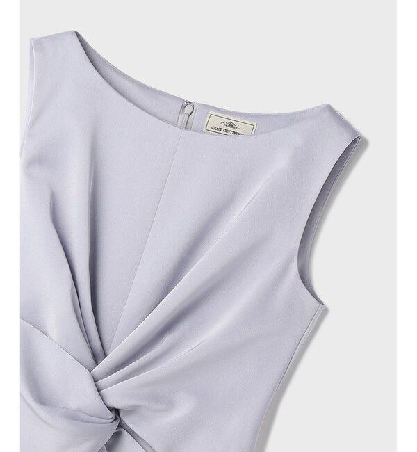 GRACE CONTINENTAL「サテンクロスドレープワンピース」|ドレス|