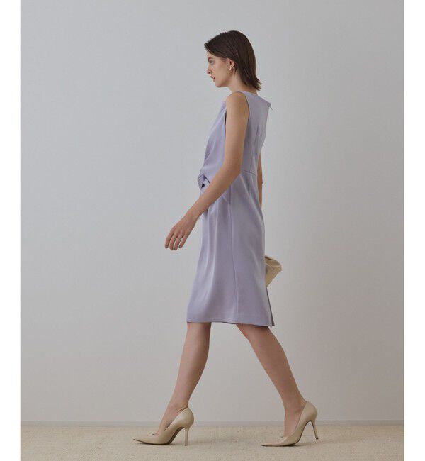 GRACE CONTINENTAL「サテンクロスドレープワンピース」|ドレス|