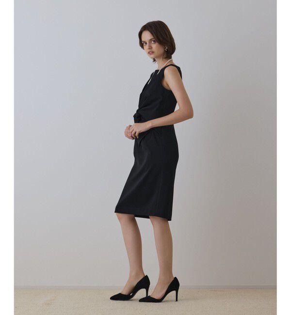 GRACE CONTINENTAL「サテンクロスドレープワンピース」|ドレス|