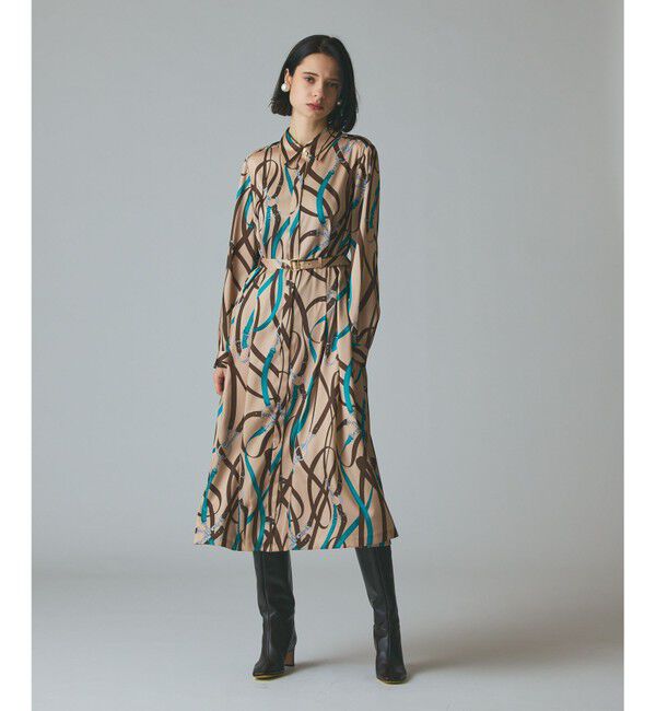 Grace Class「ベルトプリントシャツドレス」|ワンピース|