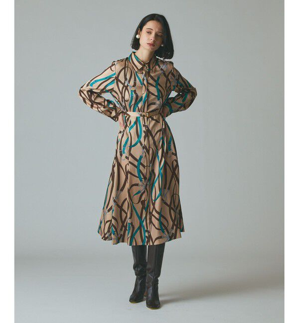 Grace Class「ベルトプリントシャツドレス」|ワンピース|