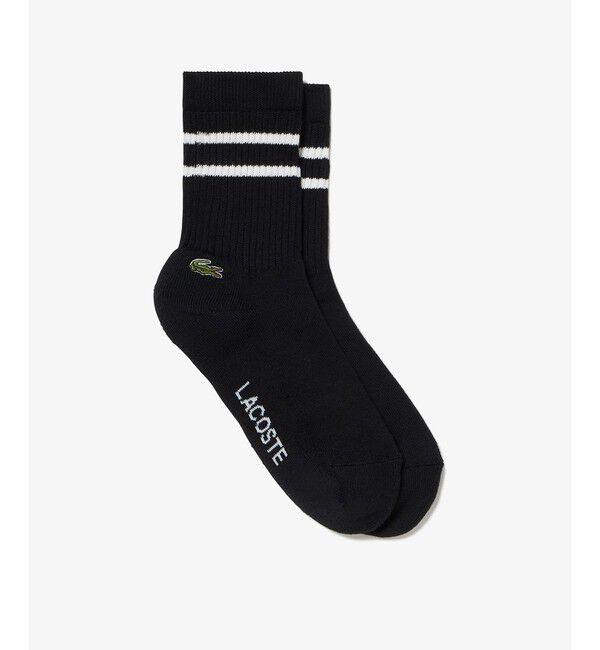 LACOSTE「ウィメンズ足底パイルラインソックス」|ソックス|ブラック