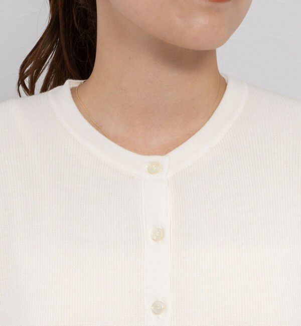 NOLLEY'S「《手洗い可能》ESPOIR 16G片畦クルーネックカーディガン」|カーディガン|