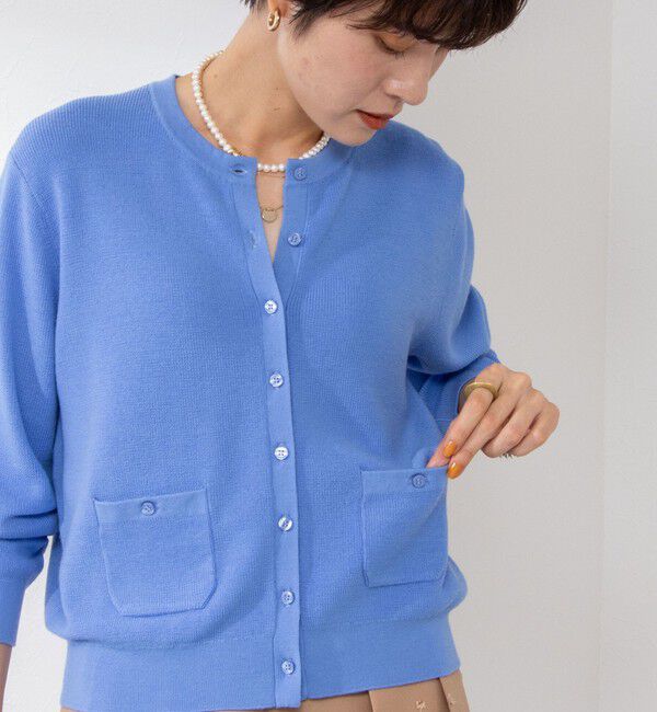 NOLLEY'S「《手洗い可能》ESPOIR 16G片畦クルーネックカーディガン」|カーディガン|