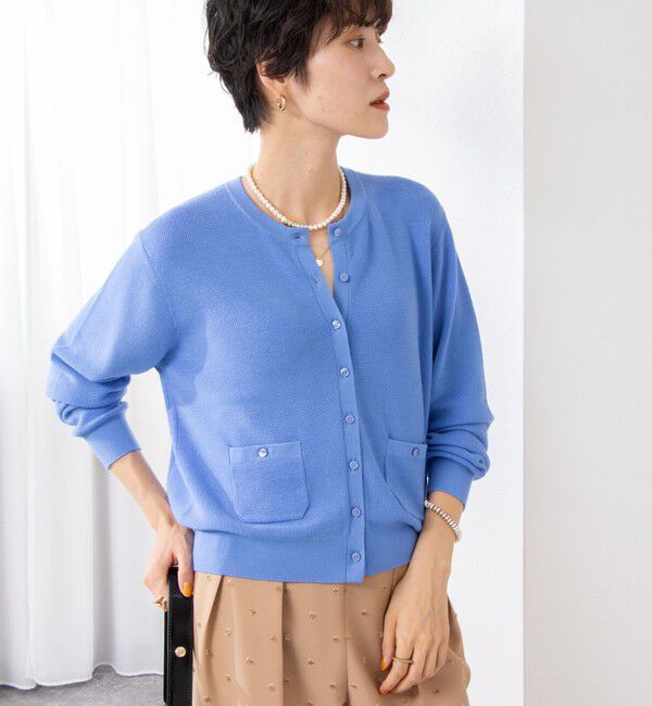 NOLLEY'S「《手洗い可能》ESPOIR 16G片畦クルーネックカーディガン」|カーディガン|