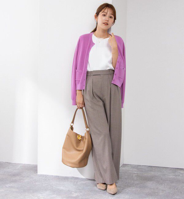 NOLLEY'S「《手洗い可能》ESPOIR 16G片畦クルーネックカーディガン」|カーディガン|