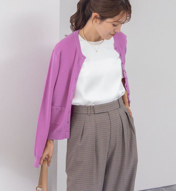 NOLLEY'S「《手洗い可能》ESPOIR 16G片畦クルーネックカーディガン」|カーディガン|