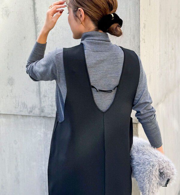 NOLLEY'S「《手洗い可能》Vネックミラノリブジャンパースカート」|ワンピース|