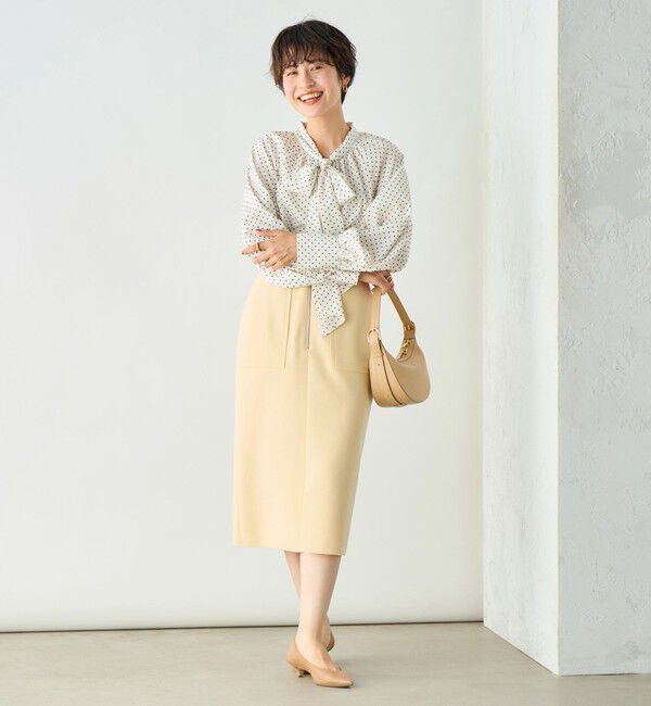 NOLLEY'S sophi「ウォッシャブルダブルジャージハーフジップタイトスカート」|タイト|