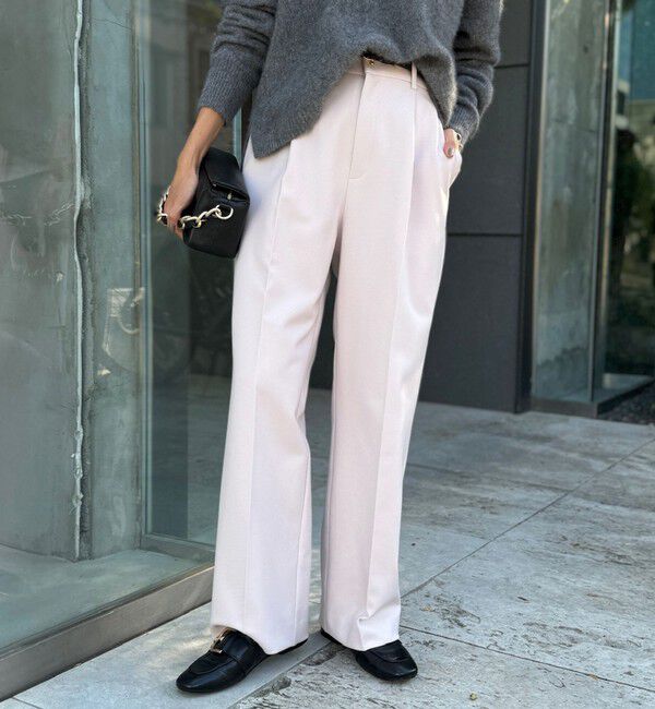 NOLLEY'S「ウォッシャブルウール調愛されイージーワイドパンツ」|その他|ベビーピンク