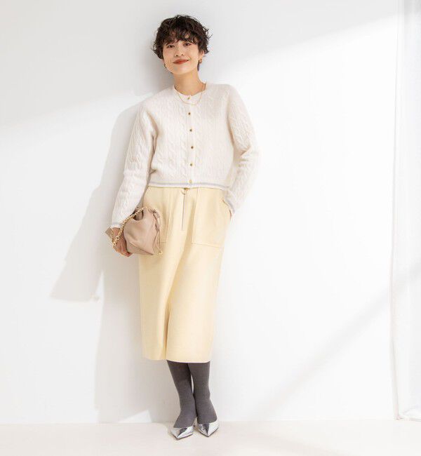 NOLLEY'S「ホールガーメントケーブル柄配色カーディガン」|カーディガン|