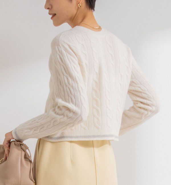 NOLLEY'S「ホールガーメントケーブル柄配色カーディガン」|カーディガン|