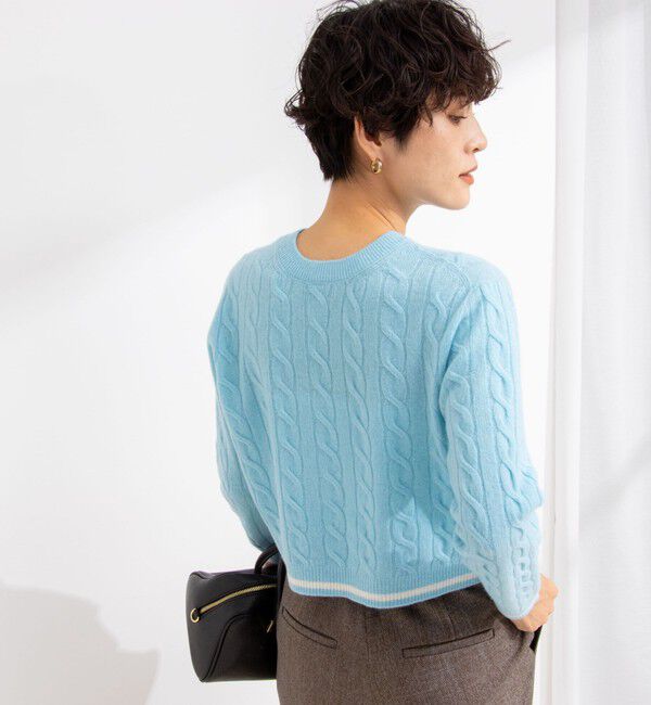 NOLLEY'S「ホールガーメントケーブル柄配色カーディガン」|カーディガン|