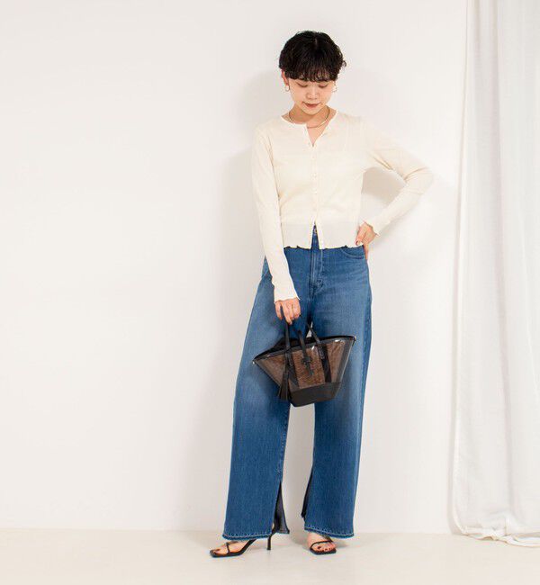 Rie Miller「【RM denim】スリットフレアハイウエストデニム」|デニム|