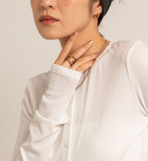 NOLLEY'S「【MAQWEL/マクウェル】リブクルーネックカーディガン」|カーディガン|