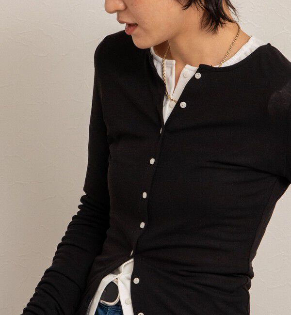 NOLLEY'S「【MAQWEL/マクウェル】リブクルーネックカーディガン」|カーディガン|