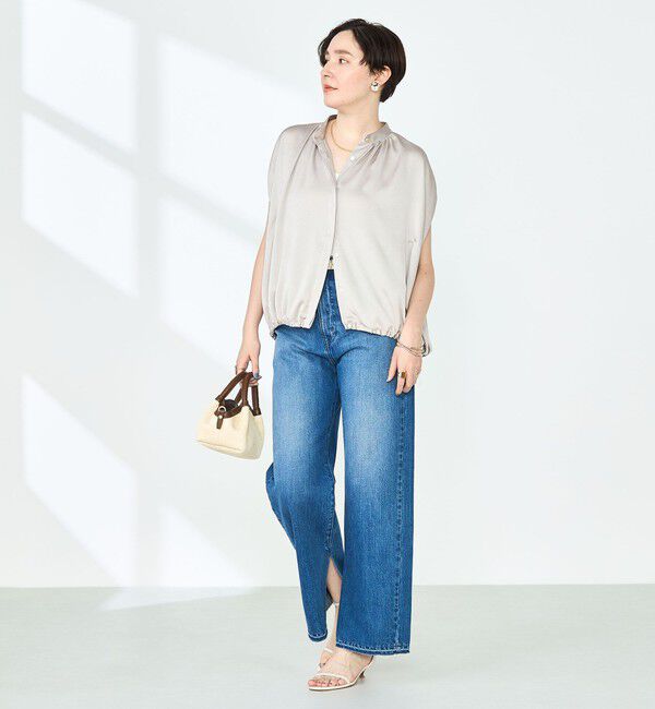 NOLLEY'S「ハンマーサテンケープブラウス」|シャツ・ブラウス|