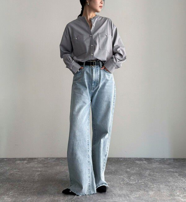 fredy emue「《セットアップ対応》TRパール釦バンドカラーシャツ」|シャツ・ブラウス|