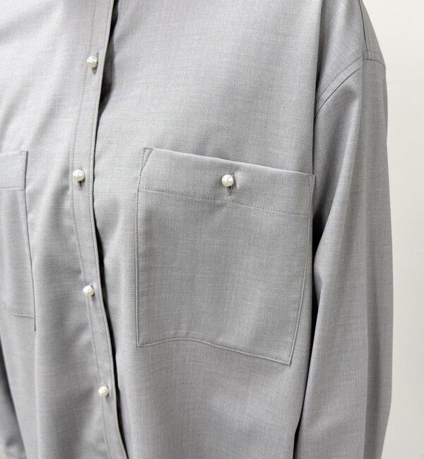 fredy emue「《セットアップ対応》TRパール釦バンドカラーシャツ」|シャツ・ブラウス|