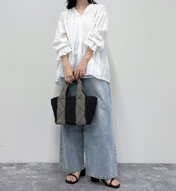 fredy emue「コットンギャザーオーバーブラウス」|シャツ・ブラウス|