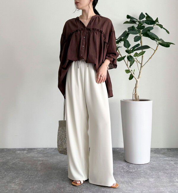 fredy emue「コットンギャザーオーバーブラウス」|シャツ・ブラウス|