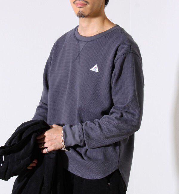 GLOSTER「【レイヤードに最適】【GEVACO】ワッフル素材ロングスリーブTシャツ」|Tシャツ・カットソー|チャコールグレー