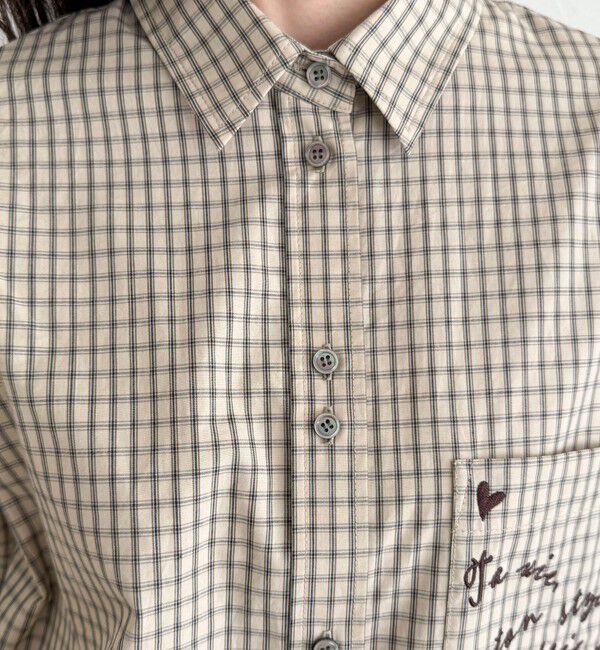 fredy emue「チェック刺繍シャツ」|シャツ・ブラウス|